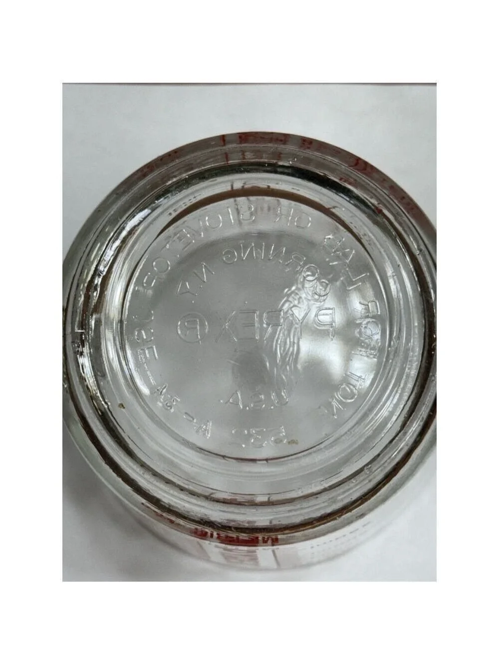 Vintage PYREX Glass Liquid 1 Quart 4 Cup Measuring Red Lettering 